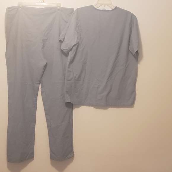 Unisex Medline reversible drawstring scrubs Gray/blue Large - Picture 8 of 9